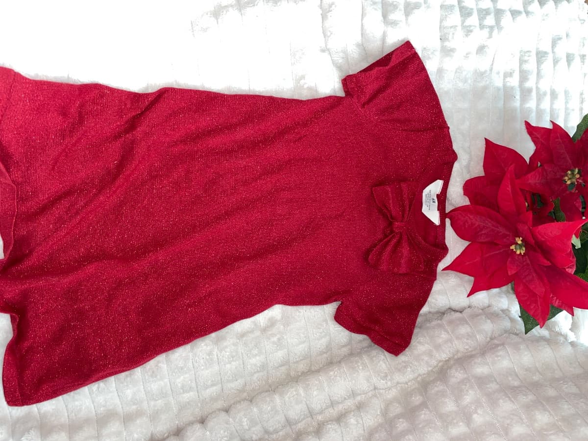 Vánoční dívčí šaty s mašlí H&M