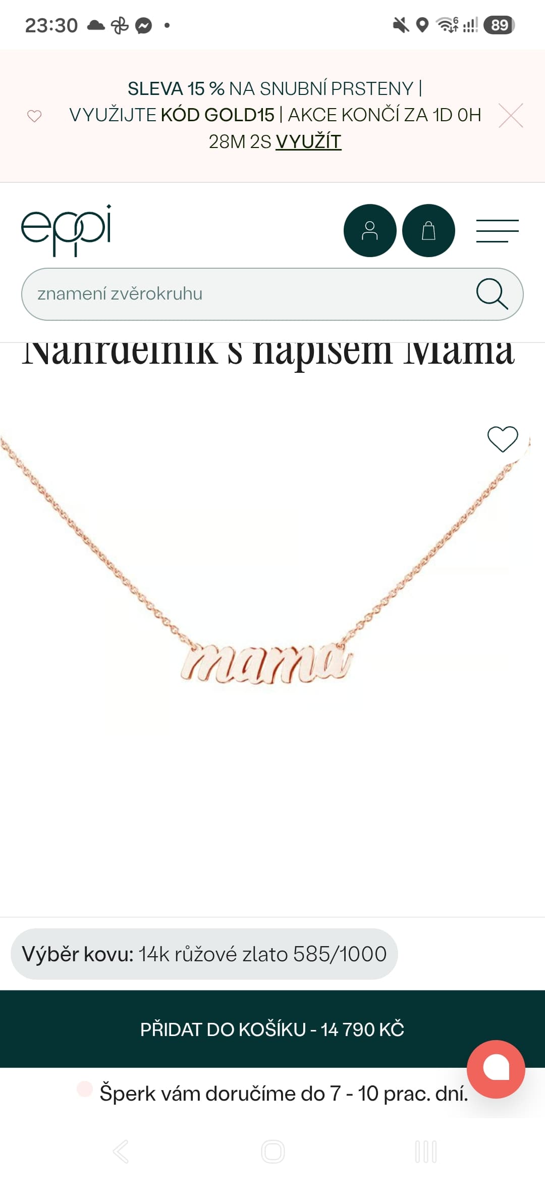 Řetízek Mama